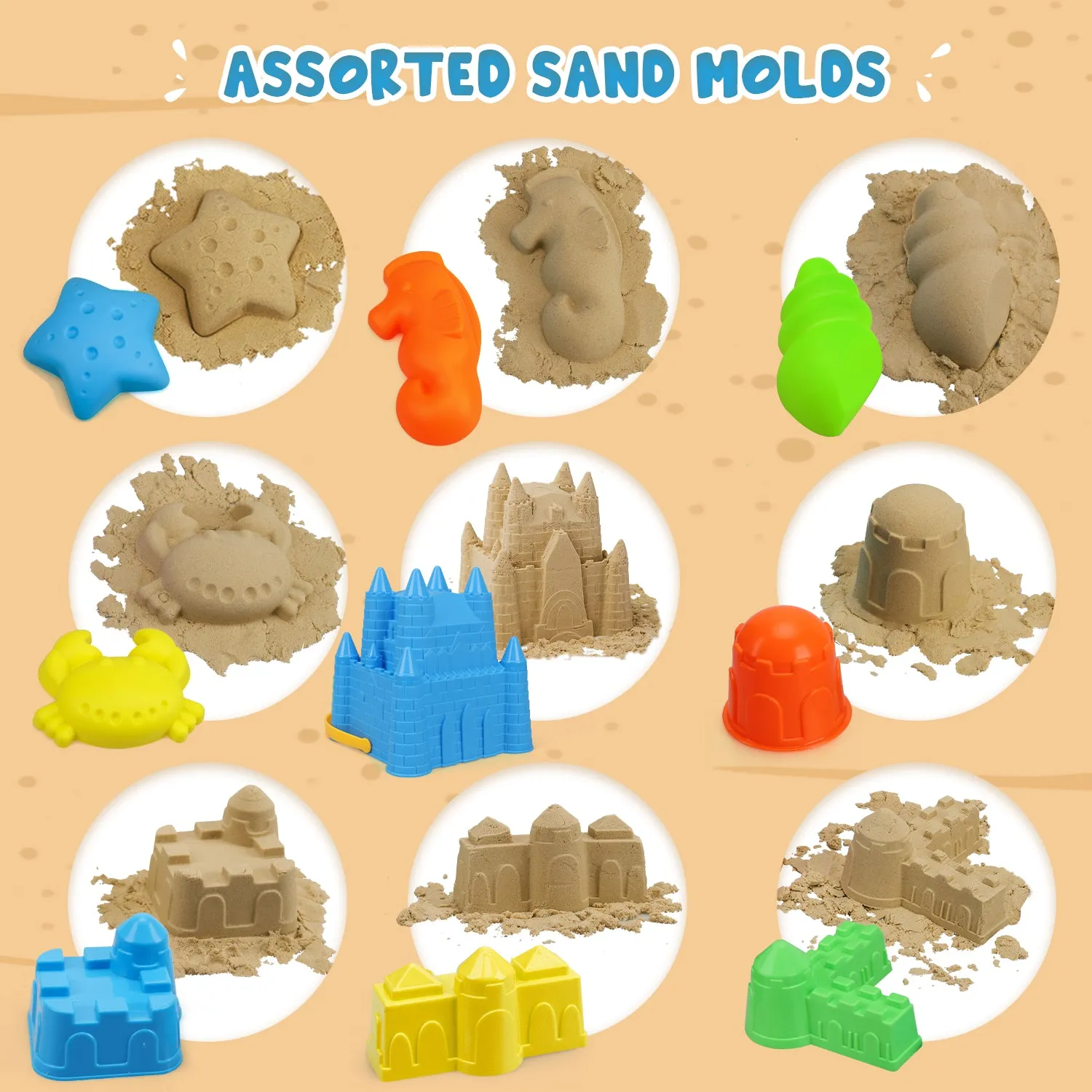 16 PCS Sand Toys for Kids with Beach Bucket