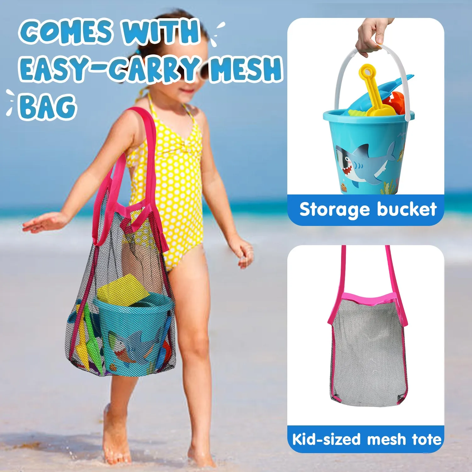 18 PCS Shark Sand Toys for Kids