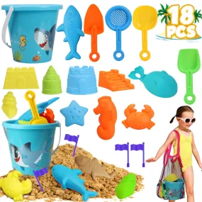 18 PCS Shark Sand Toys for Kids