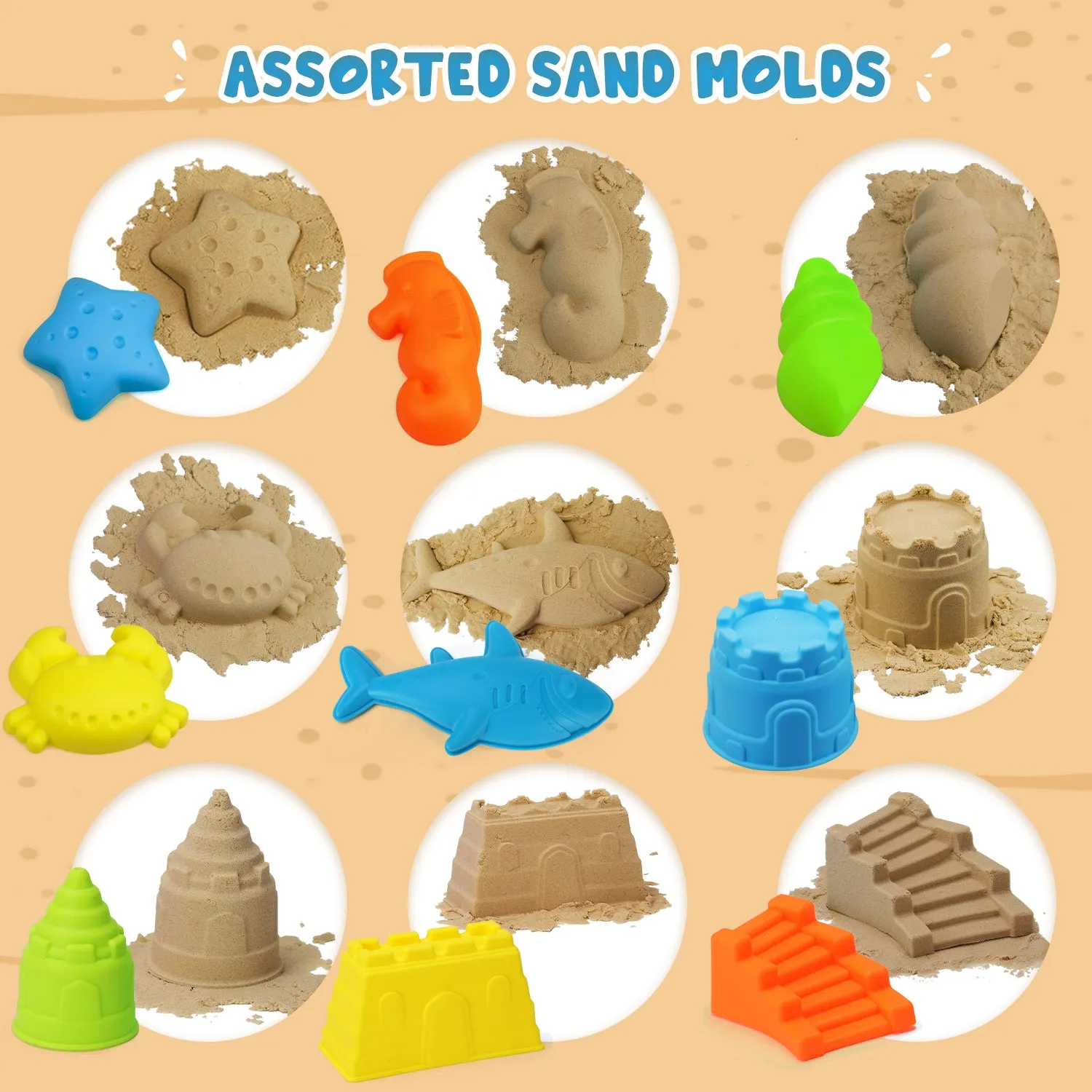 18 PCS Shark Sand Toys for Kids