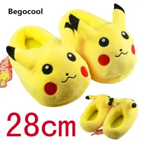 2016 Winter New Women and Men Shoes Fashion Casual Non-slip Pokemon Slippers Pokemon Cotton Slippers Pikachu Fluffy Slippers