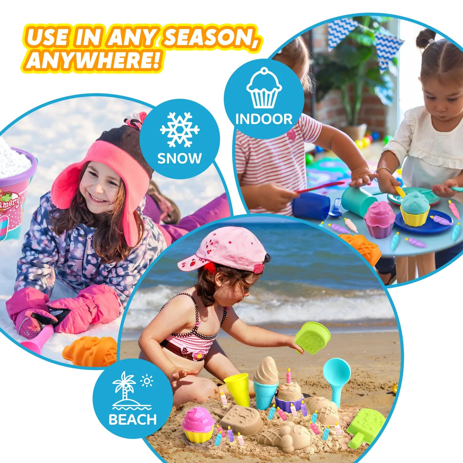 27 PCS Ice Cream Sand Toys for Kids