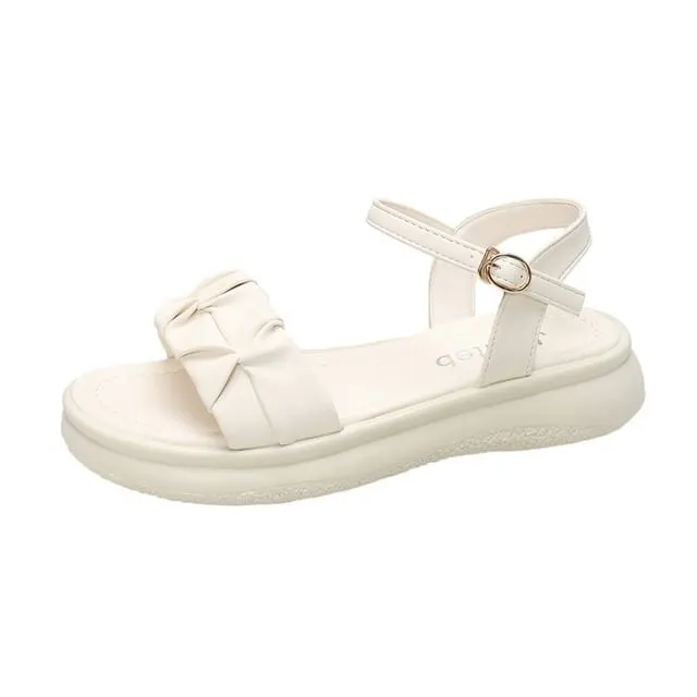 Ankle Strap Ruched Sandals