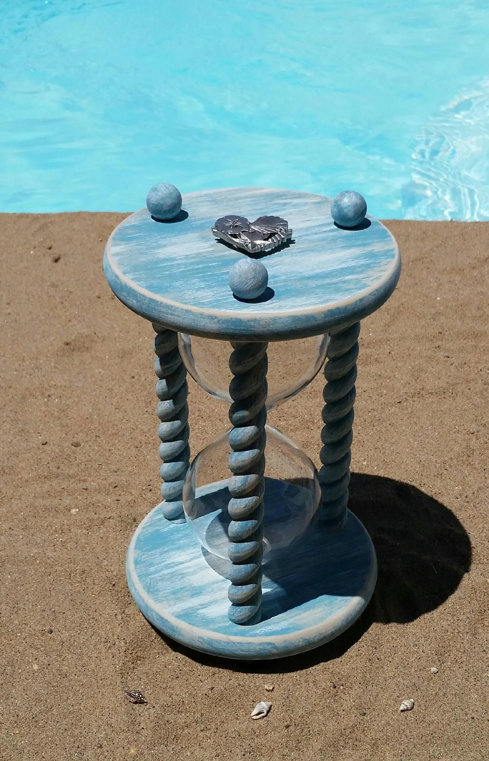 Beach Wedding Hourglass in Ocean Mist Beach Wood - Heirloom Wedding Unity Sand Ceremony Hourglass
