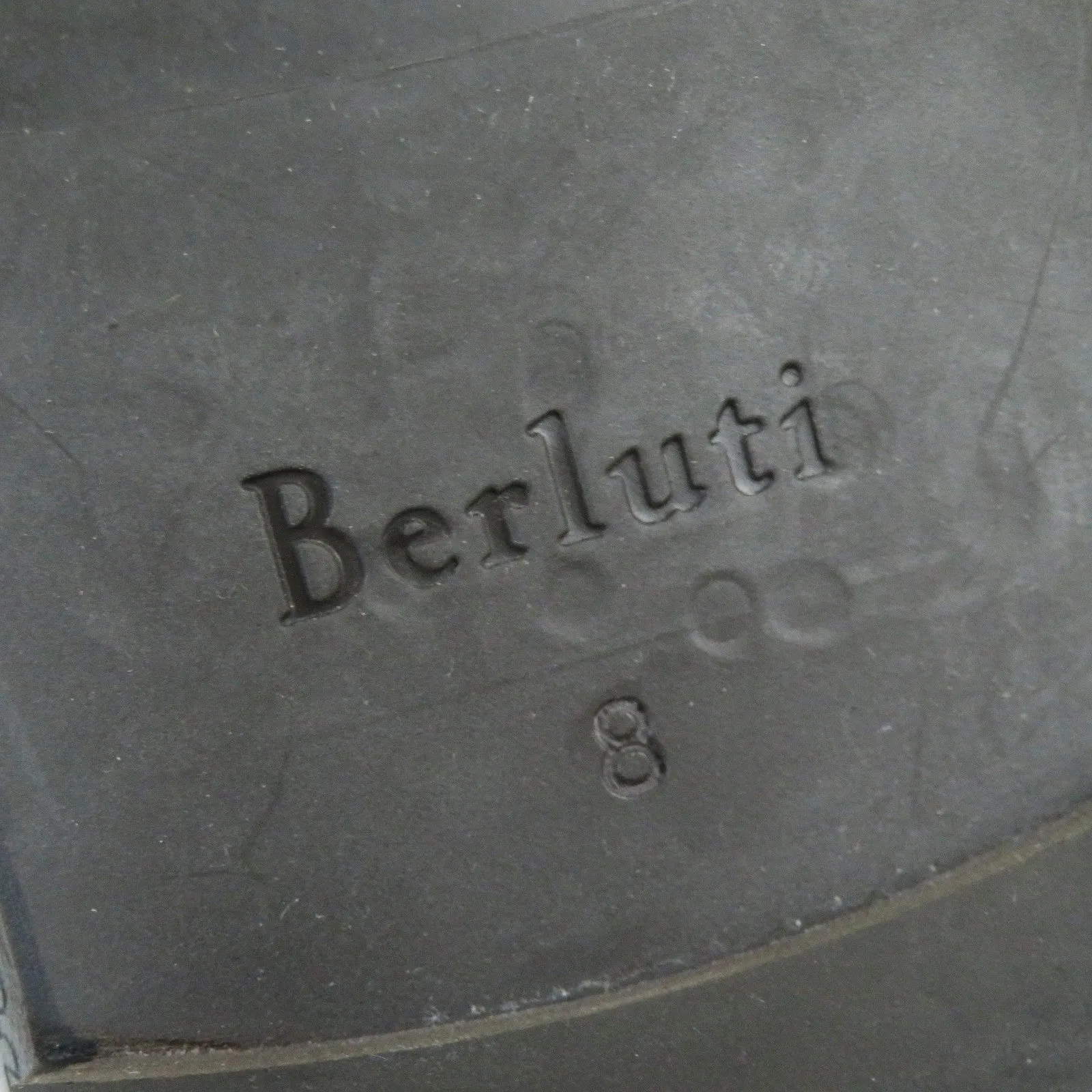 Berluti Leather Calligraphy Sandals Dark Brown