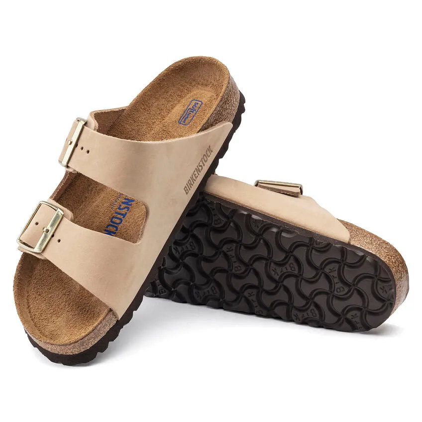 Womens Birkenstock Arizona Sandals with Soft Footbed in Sandcastle Color