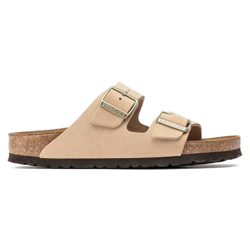 Womens Birkenstock Arizona Sandals with Soft Footbed in Sandcastle Color