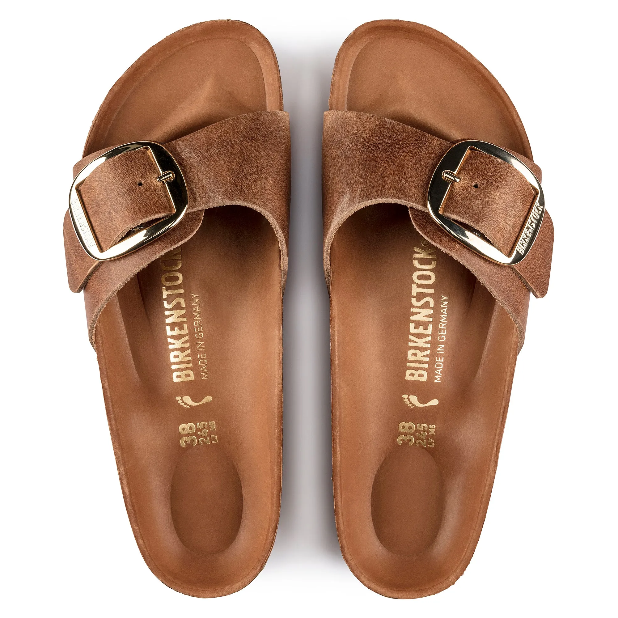 Birkenstock Womens Madrid Big Buckle Cognac