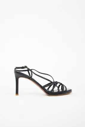 Braided Leather Heeled Sandals