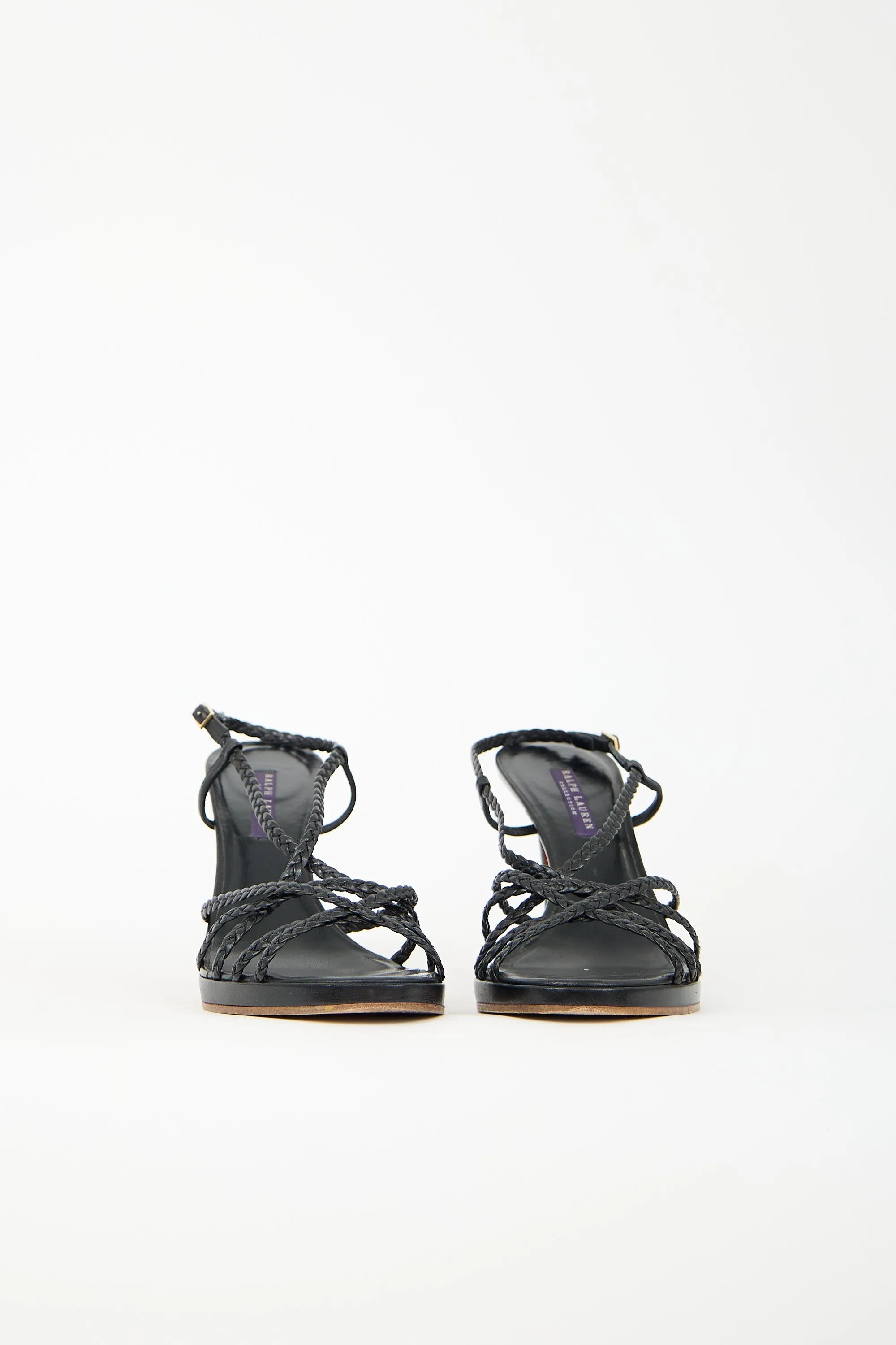Braided Leather Heeled Sandals