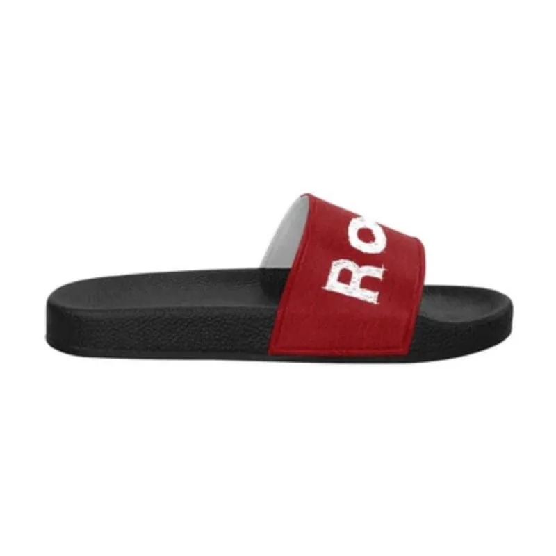 Custom Couple Name Sandals Personalized Name Blue And Red Slides