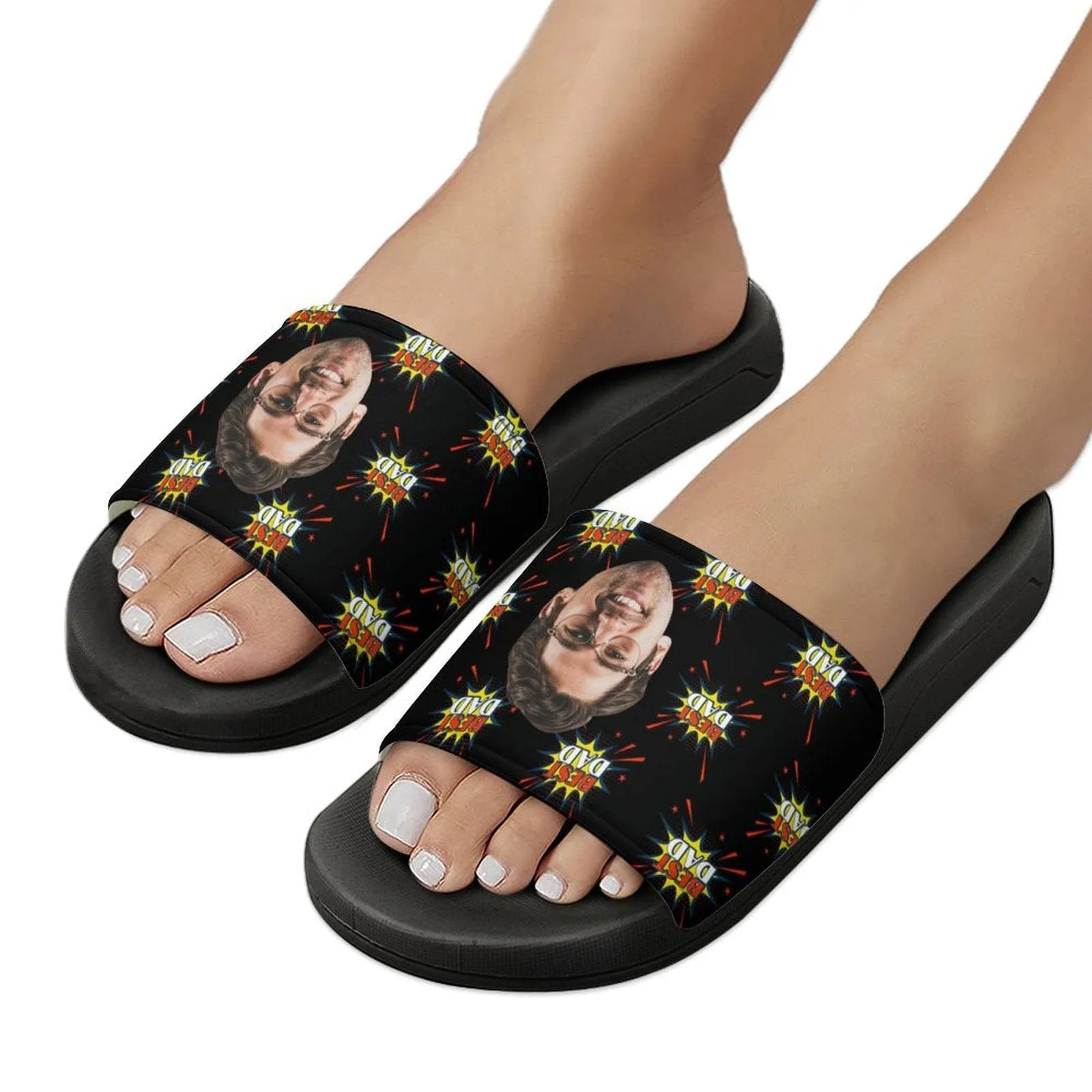 Custom Face Best Dad Slide Sandals For Father's Day Gifts