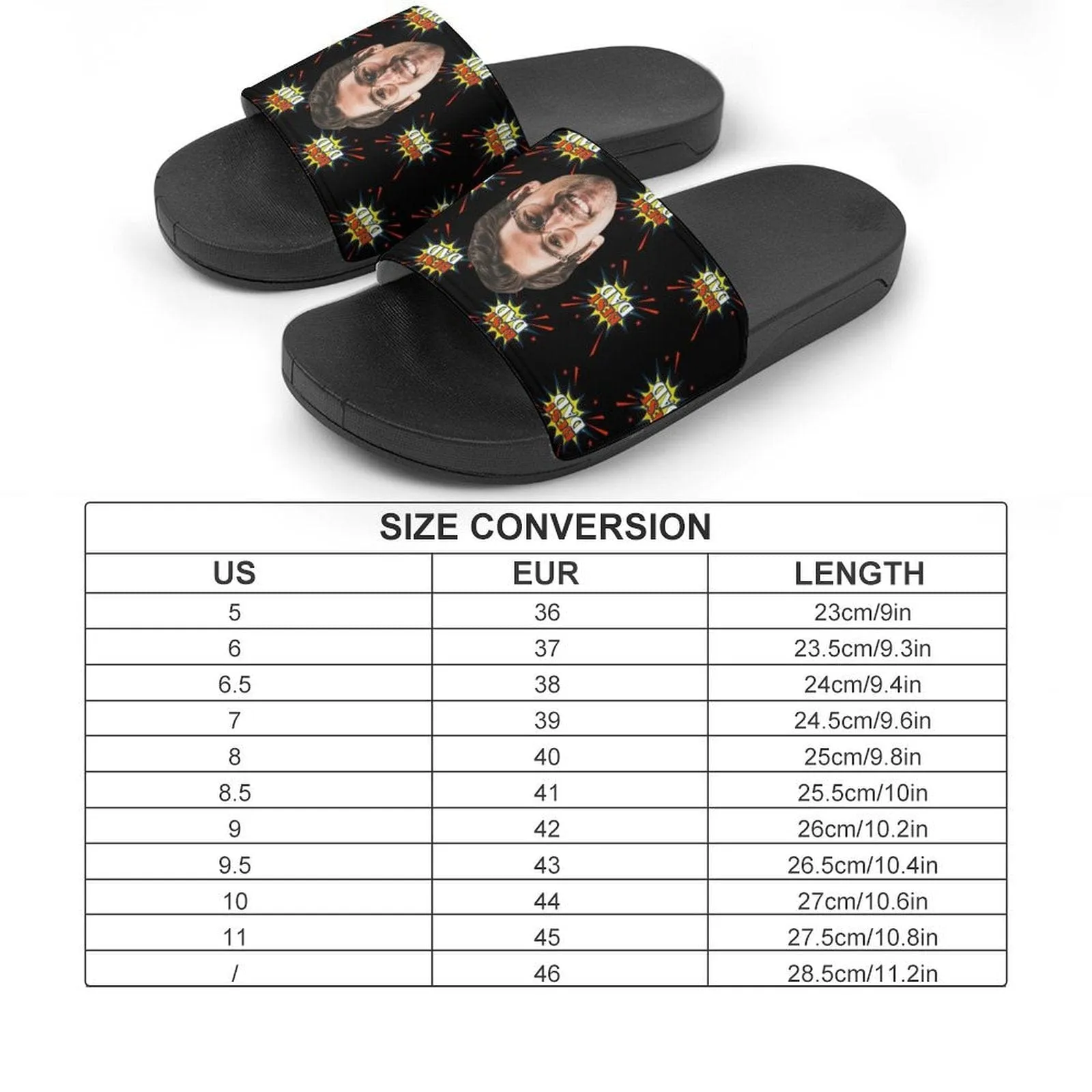 Custom Face Best Dad Slide Sandals For Father's Day Gifts