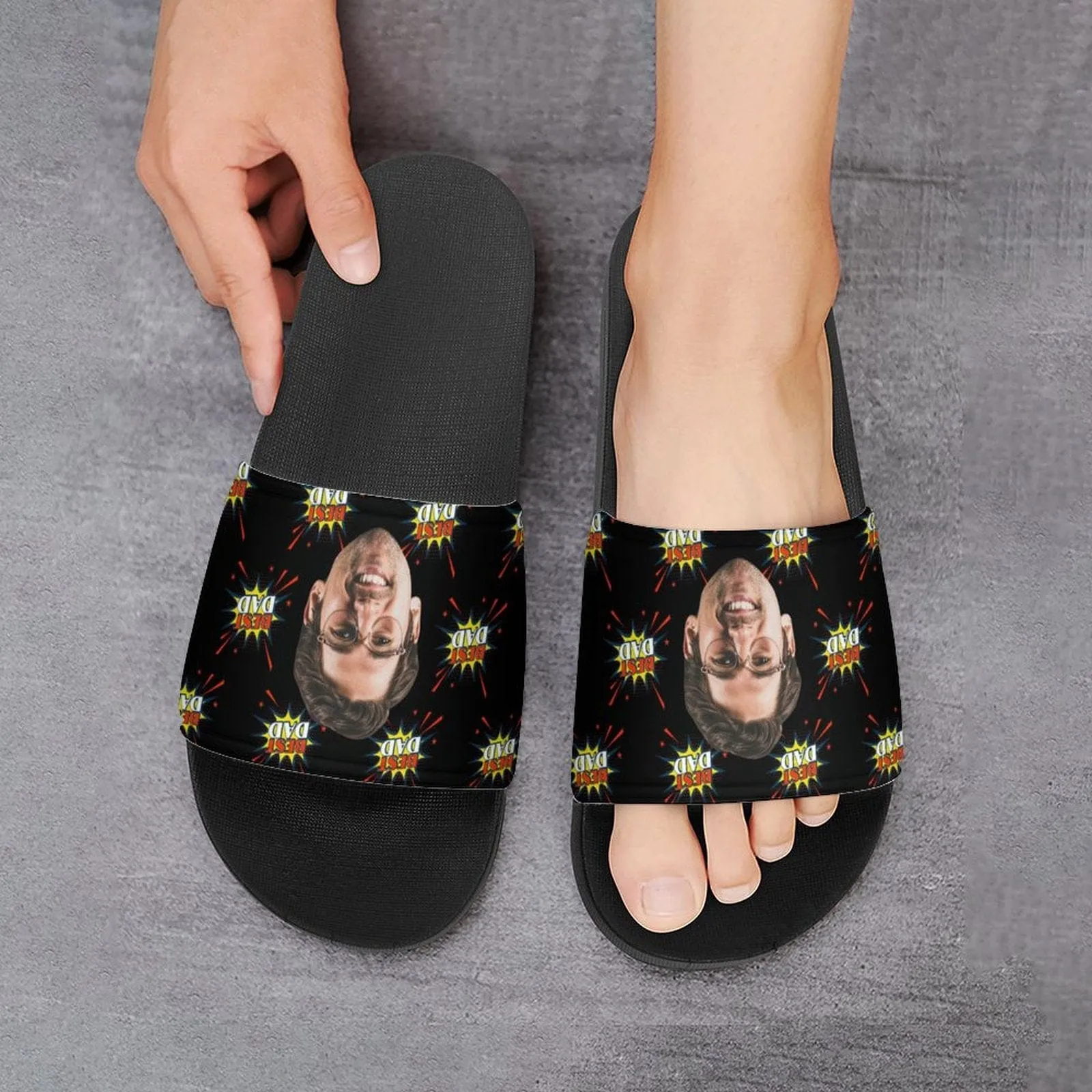 Custom Face Best Dad Slide Sandals For Father's Day Gifts