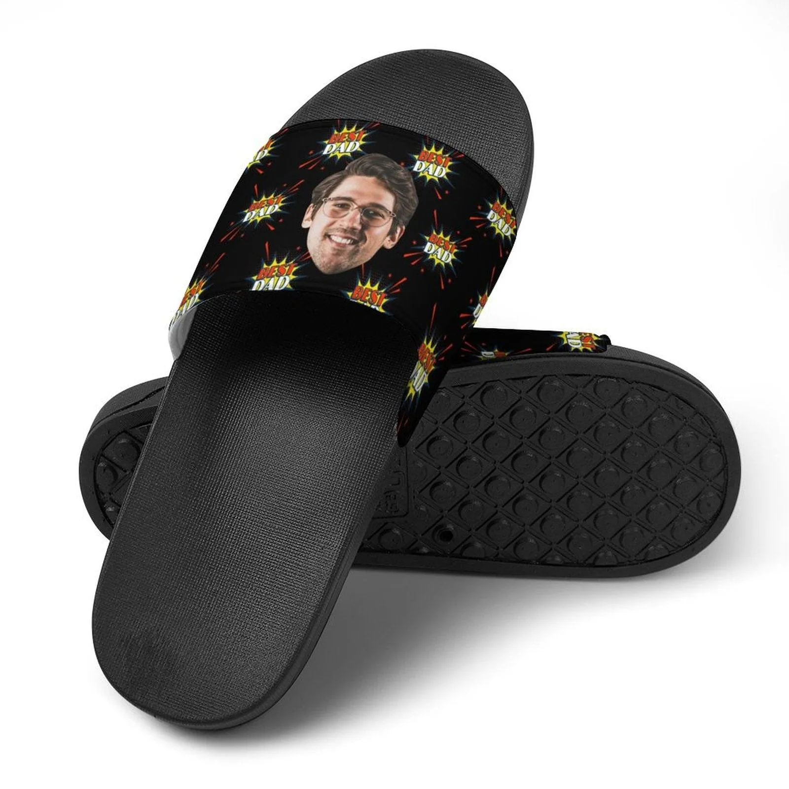 Custom Face Best Dad Slide Sandals For Father's Day Gifts