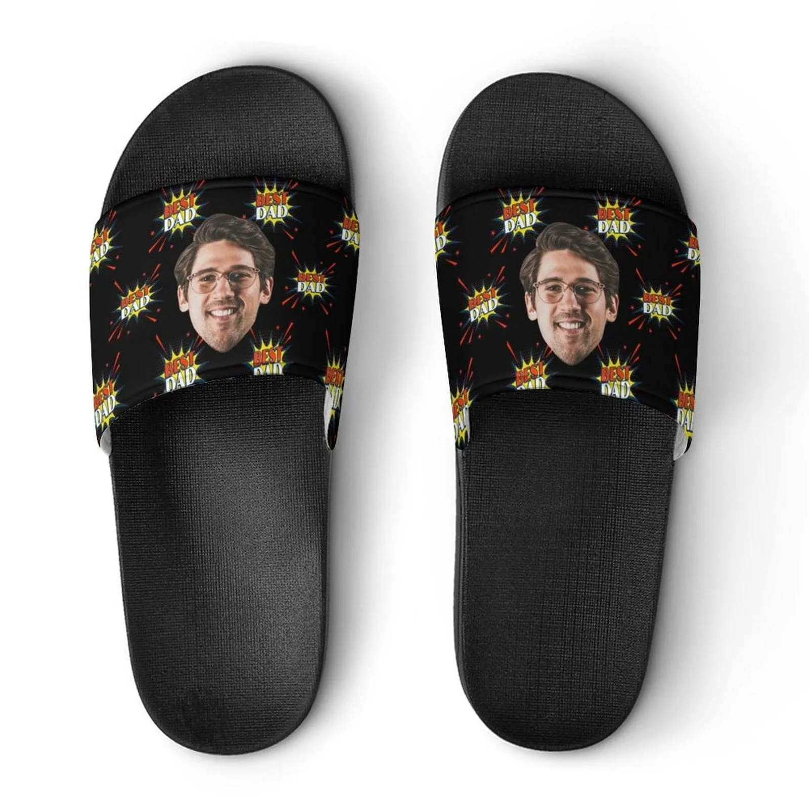 Custom Face Best Dad Slide Sandals For Father's Day Gifts