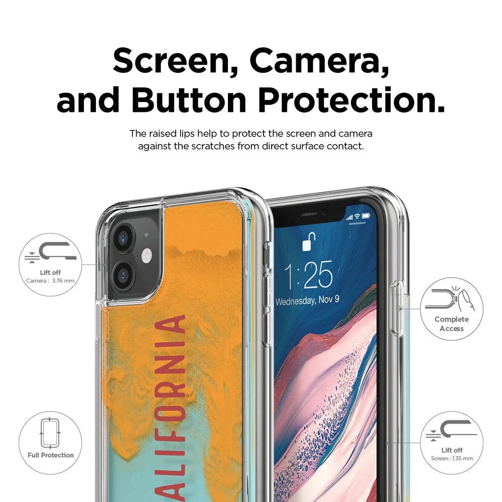 Elago iPhone 11/11 Pro/11 Pro Max Case California: Neon Orange (Night Glow Orange) / Pastel Blue