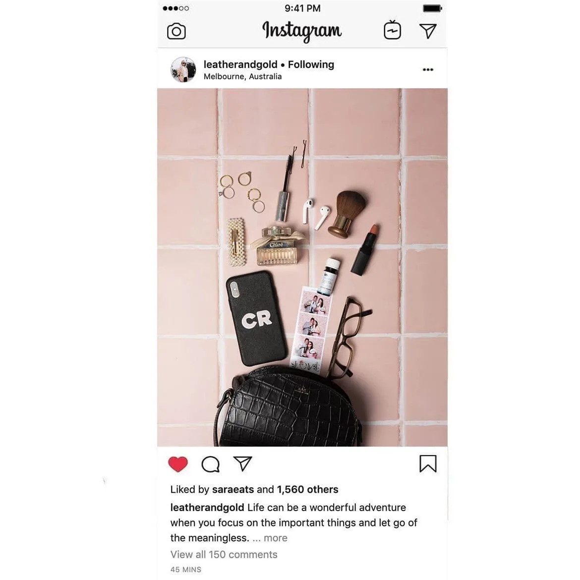 Flat Lay Instagram Backdrop - 'Bronte' Pink Square Tiles (56cm x 87cm)