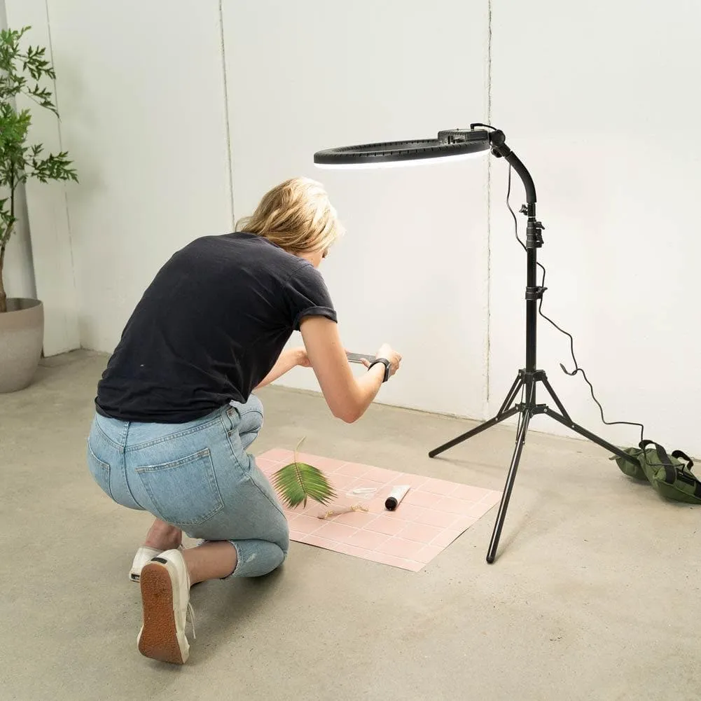 Flat Lay Instagram Backdrop - 'Bronte' Pink Square Tiles (56cm x 87cm)