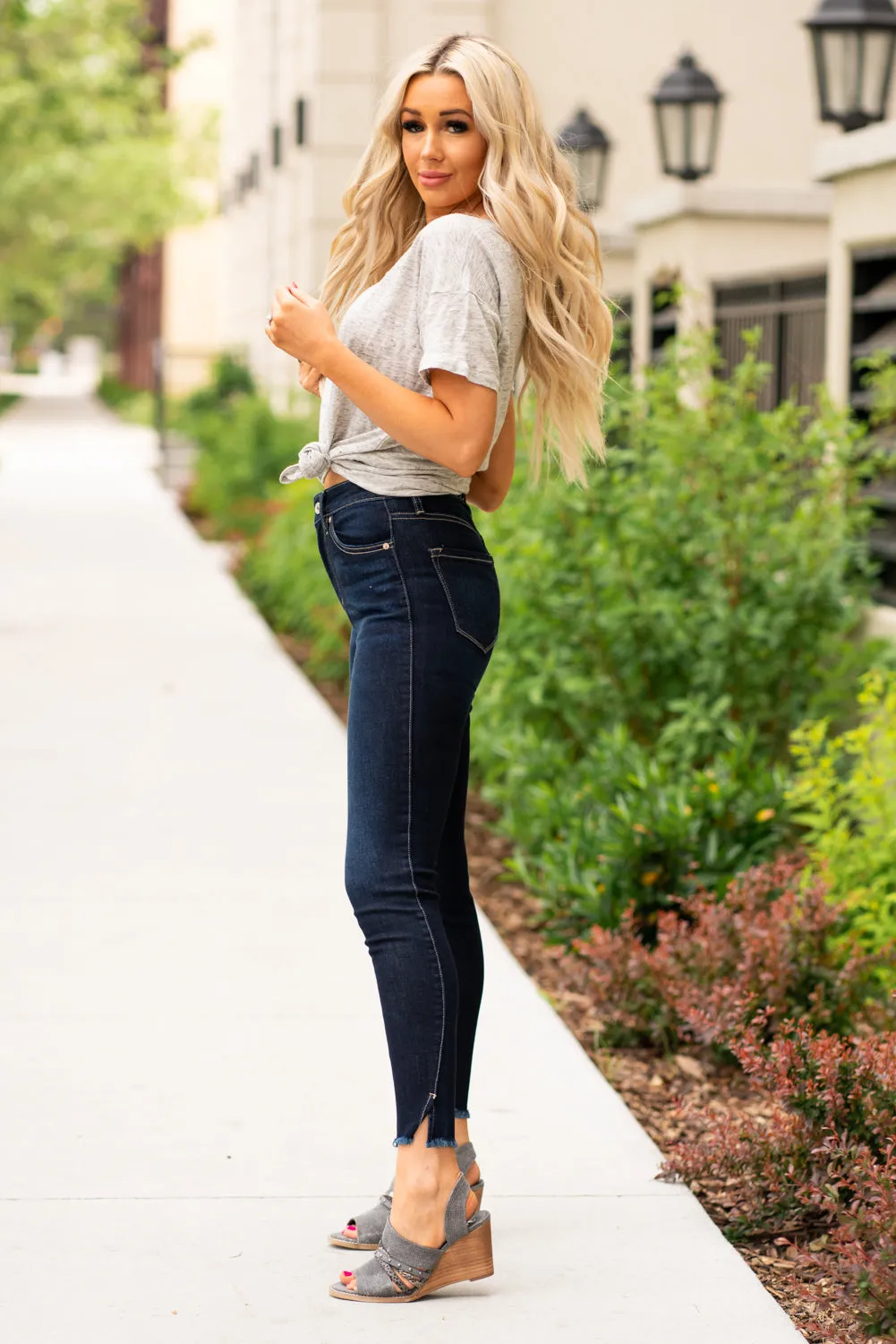 Giselle High Rise Split Hem Skinny