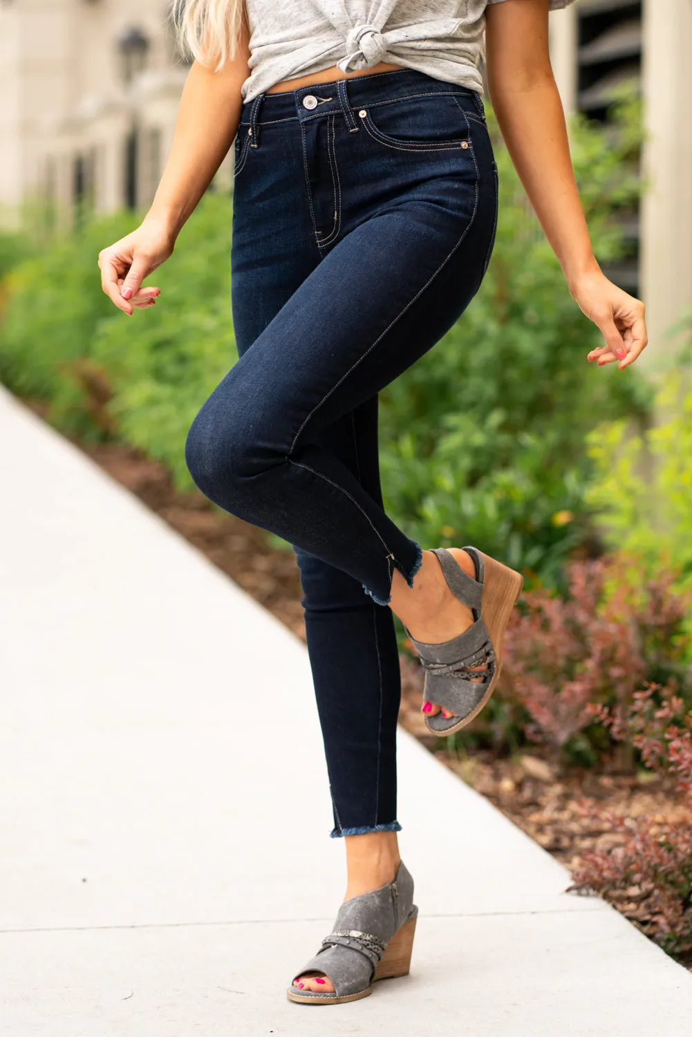 Giselle High Rise Split Hem Skinny