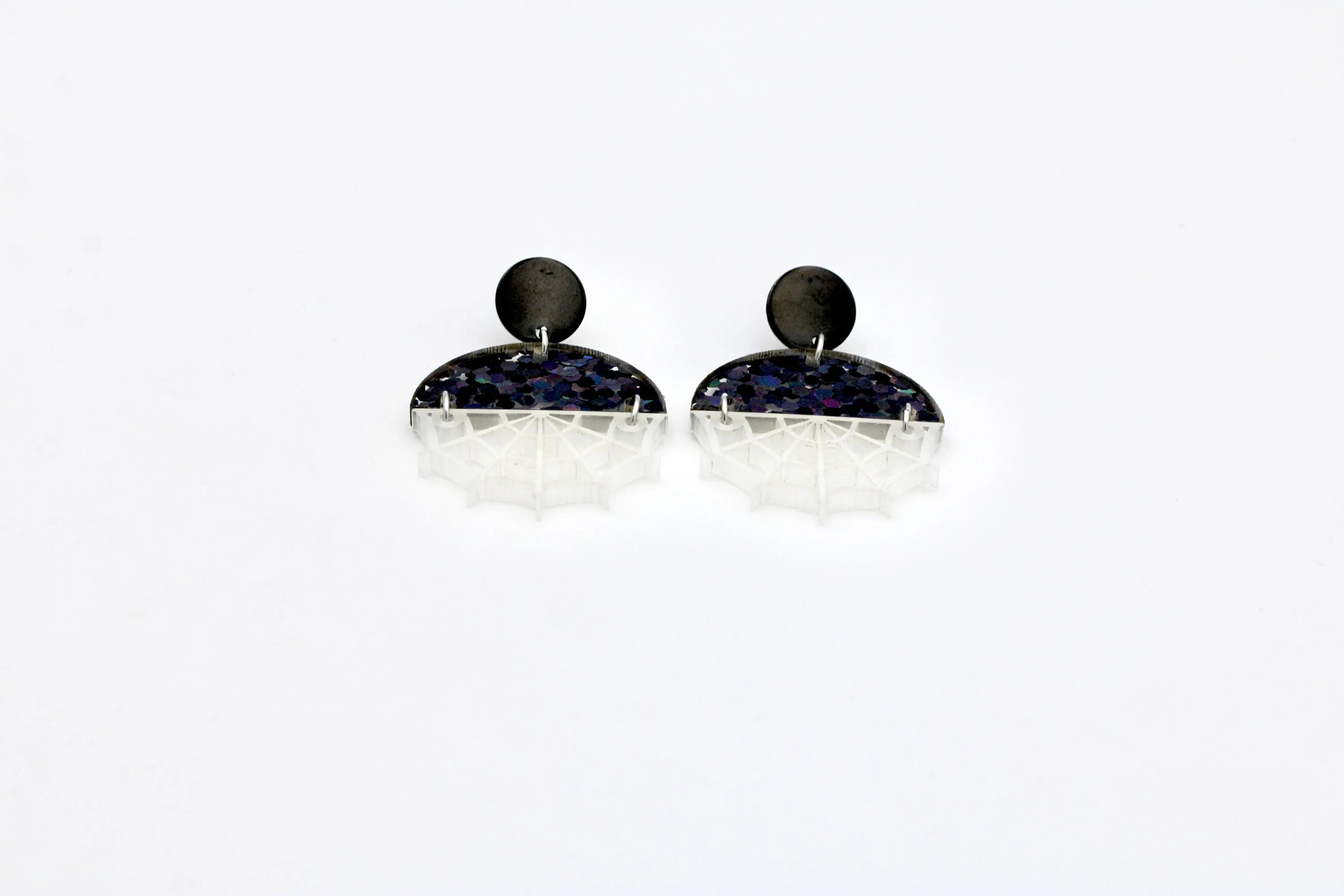 Glow in the Dark Spider Web Earrings