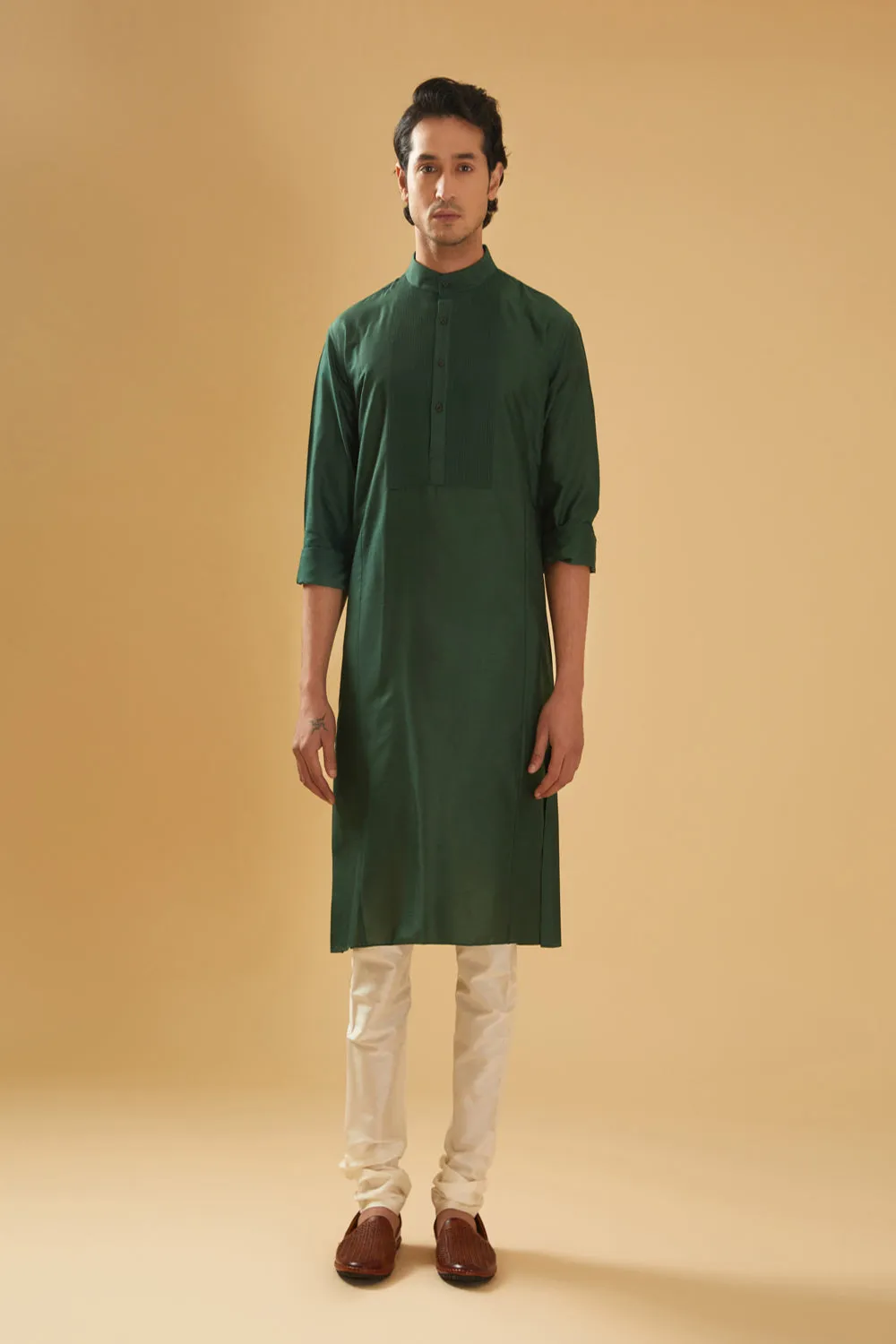 Green Silk Kurta