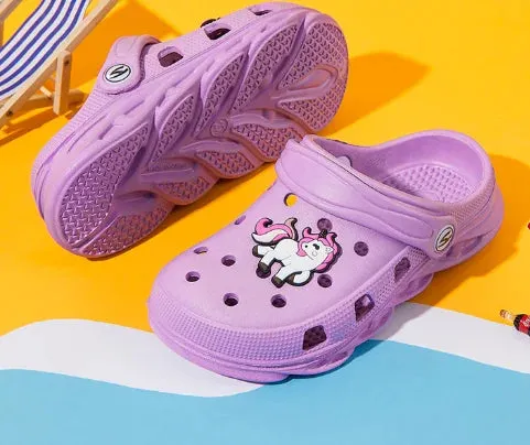 High Quality Girls Boys Clogs Garden Shoes Kids Cartoon Side Hole Sandals Toddler/Children Beach Slipper Slip on Water Shoes
