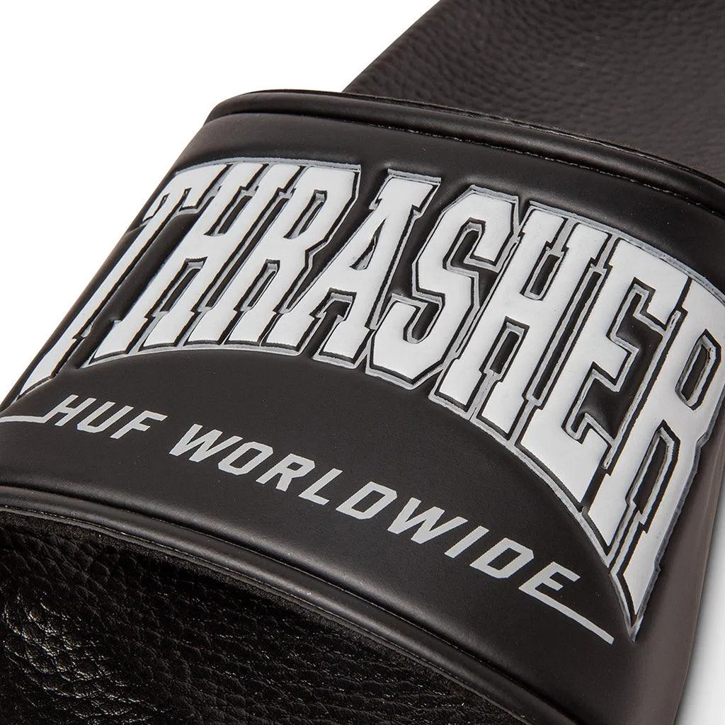 HUF x Thrasher Slides [Black]