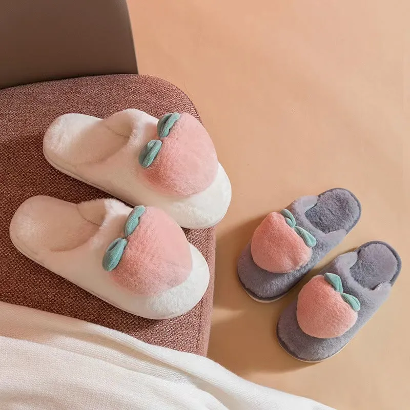 Kawaii Peachy Fluffy Slippers