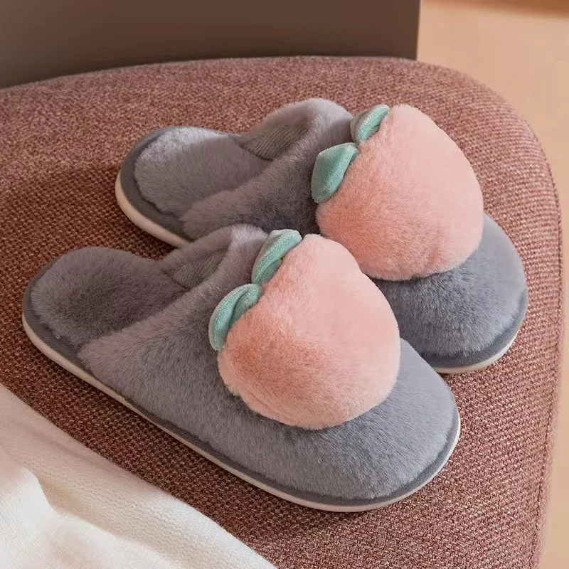 Kawaii Peachy Fluffy Slippers