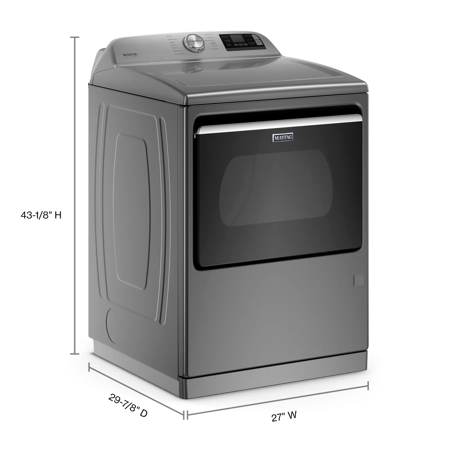 Maytag Metallic Slate Smart Gas Dryer with Steam (7.4 Cu.Ft.) - MGD7230HC