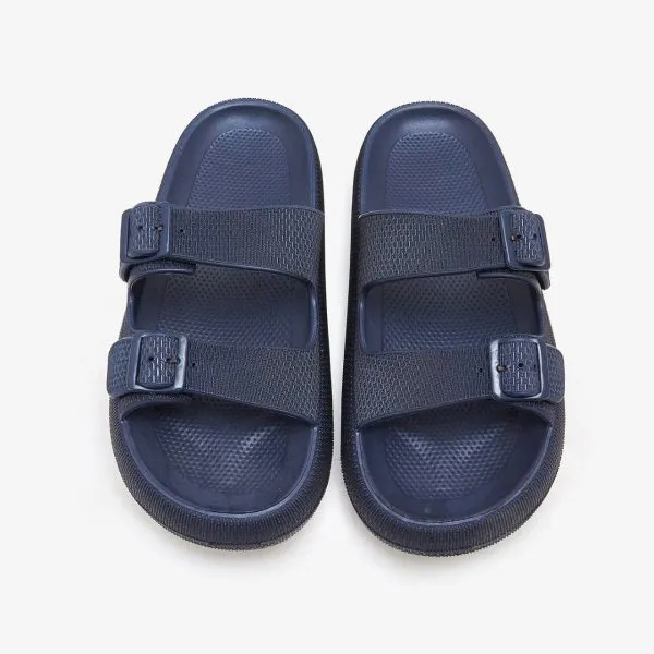 Men Cloud Slides Double Buckle Adjustable Slippers  by Slipperfeet