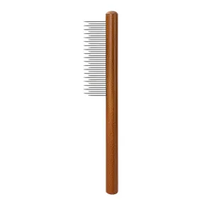 Pet Dander Remover Brush Cat Comb Detangling Flea and Removing Grooming Tool for and Adult Cats with Green Friendly Wood Handle