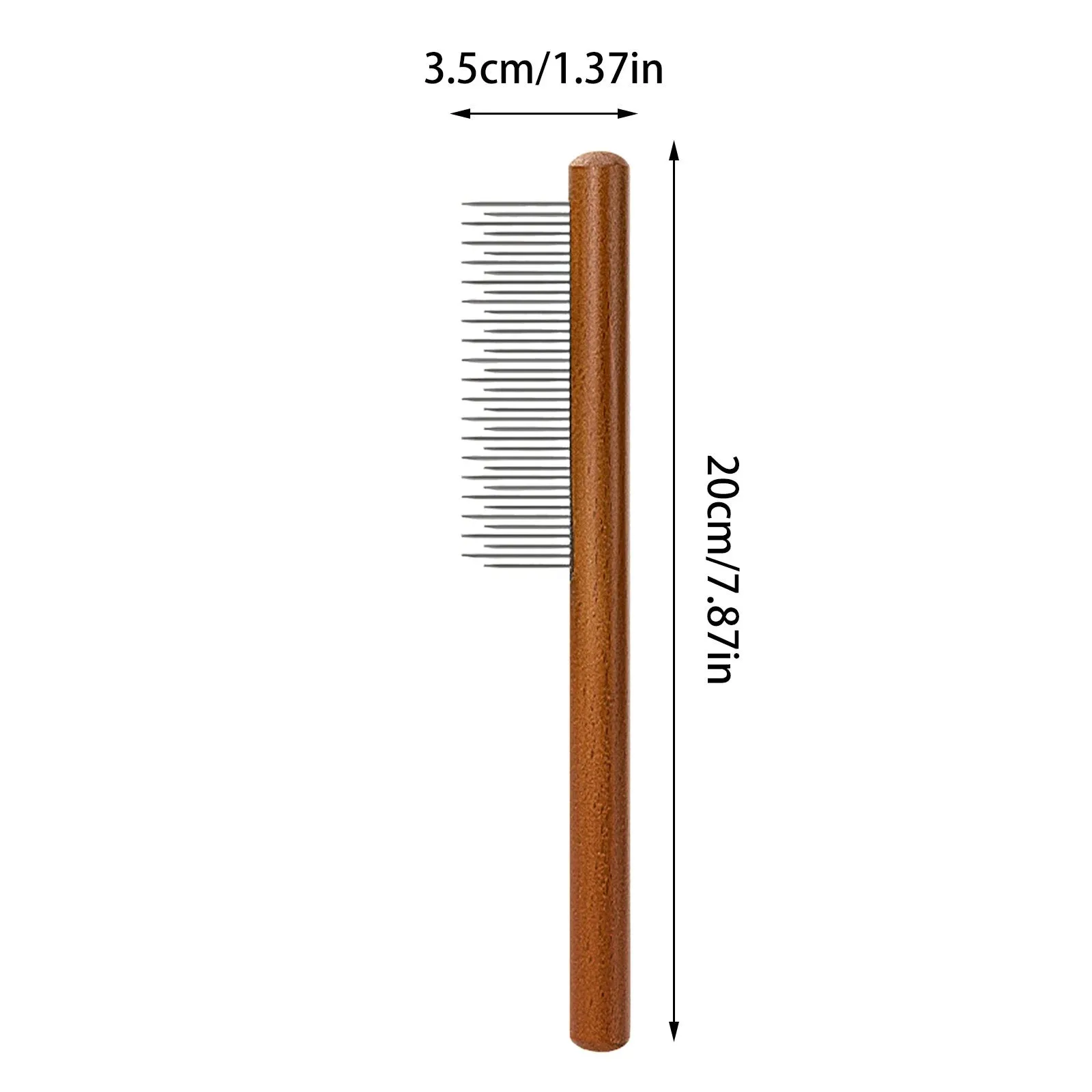 Pet Dander Remover Brush Cat Comb Detangling Flea and Removing Grooming Tool for and Adult Cats with Green Friendly Wood Handle
