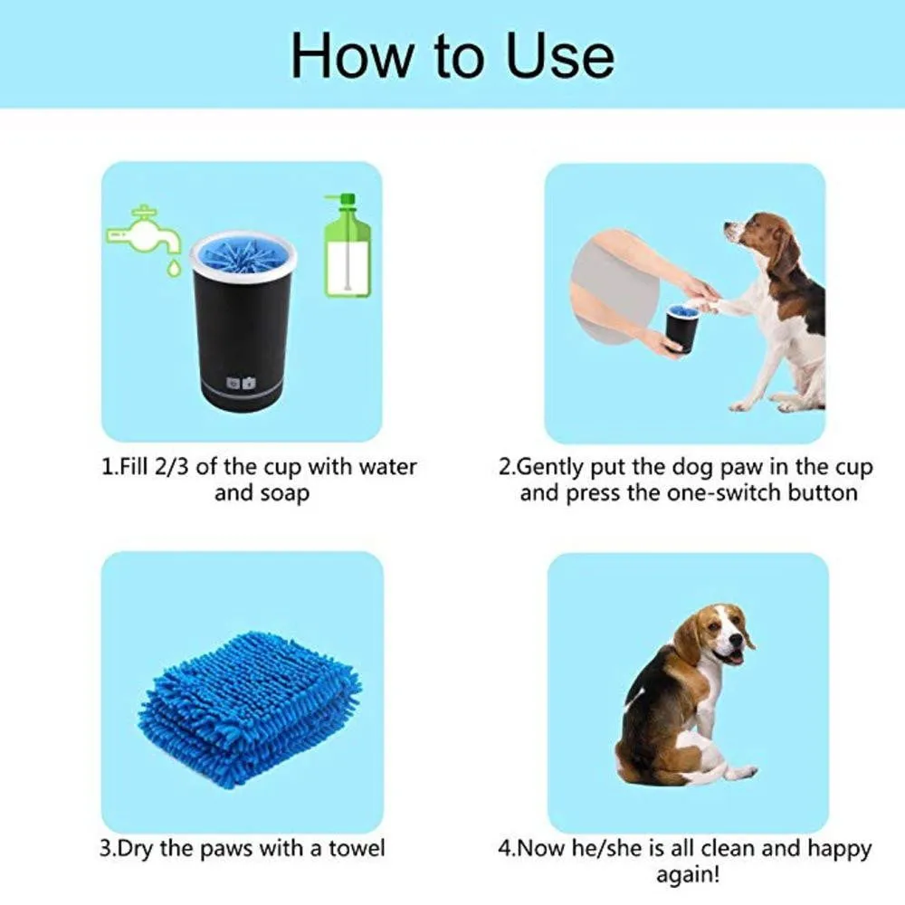 Pet Paw Washing Cup with Soft Rubber Brushes