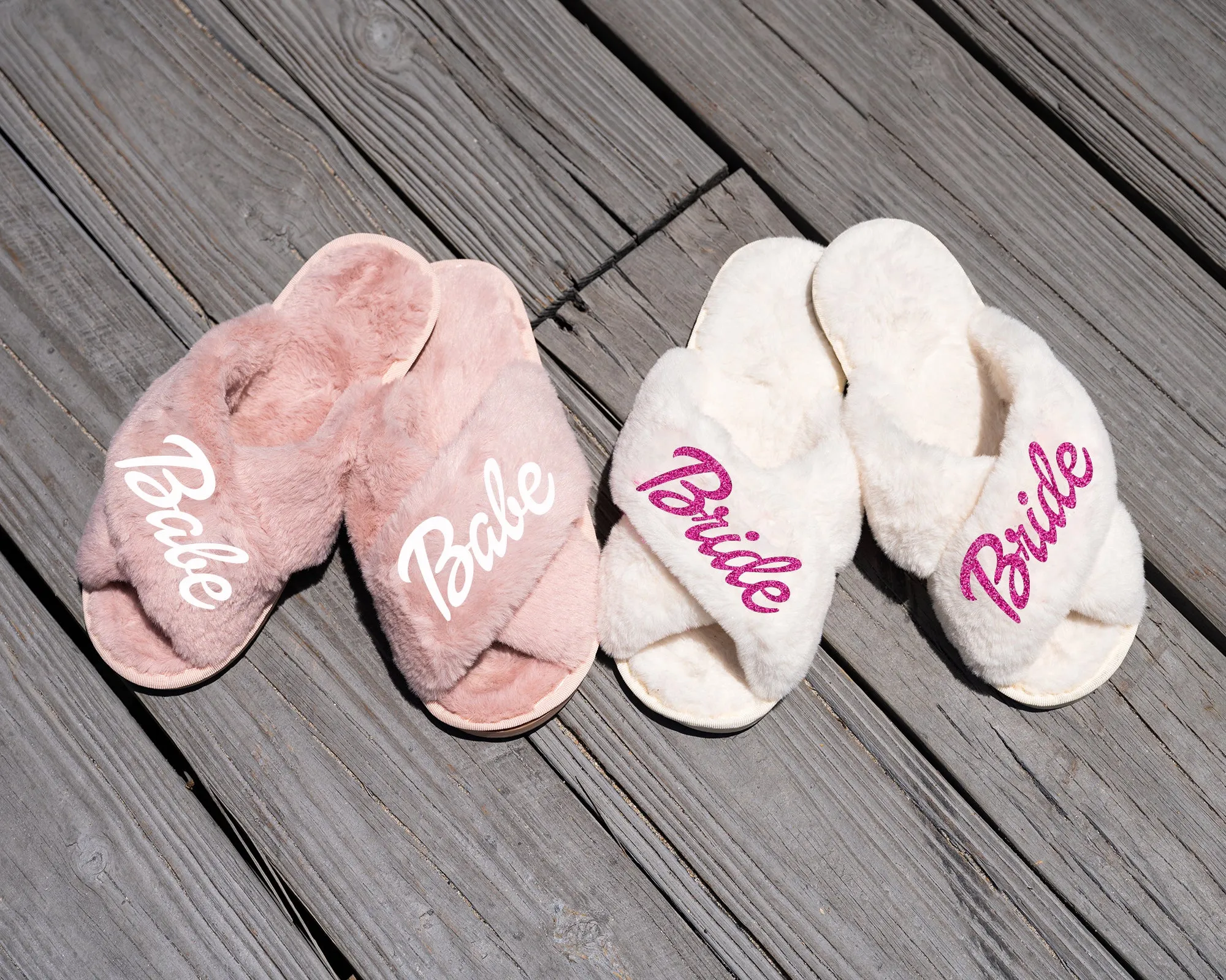 Pink and White Set (Waffled Robe Fluffy Slippers Headband Make up Bag)
