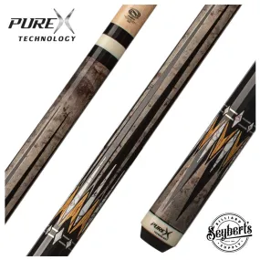 Pure X Gray-Stained Birdseye Maple and Bocote Graphic Wrapless Pool Cue