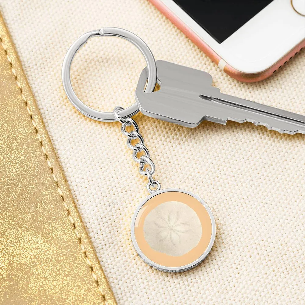 Sandy Sand Dollar Beachy Keychain