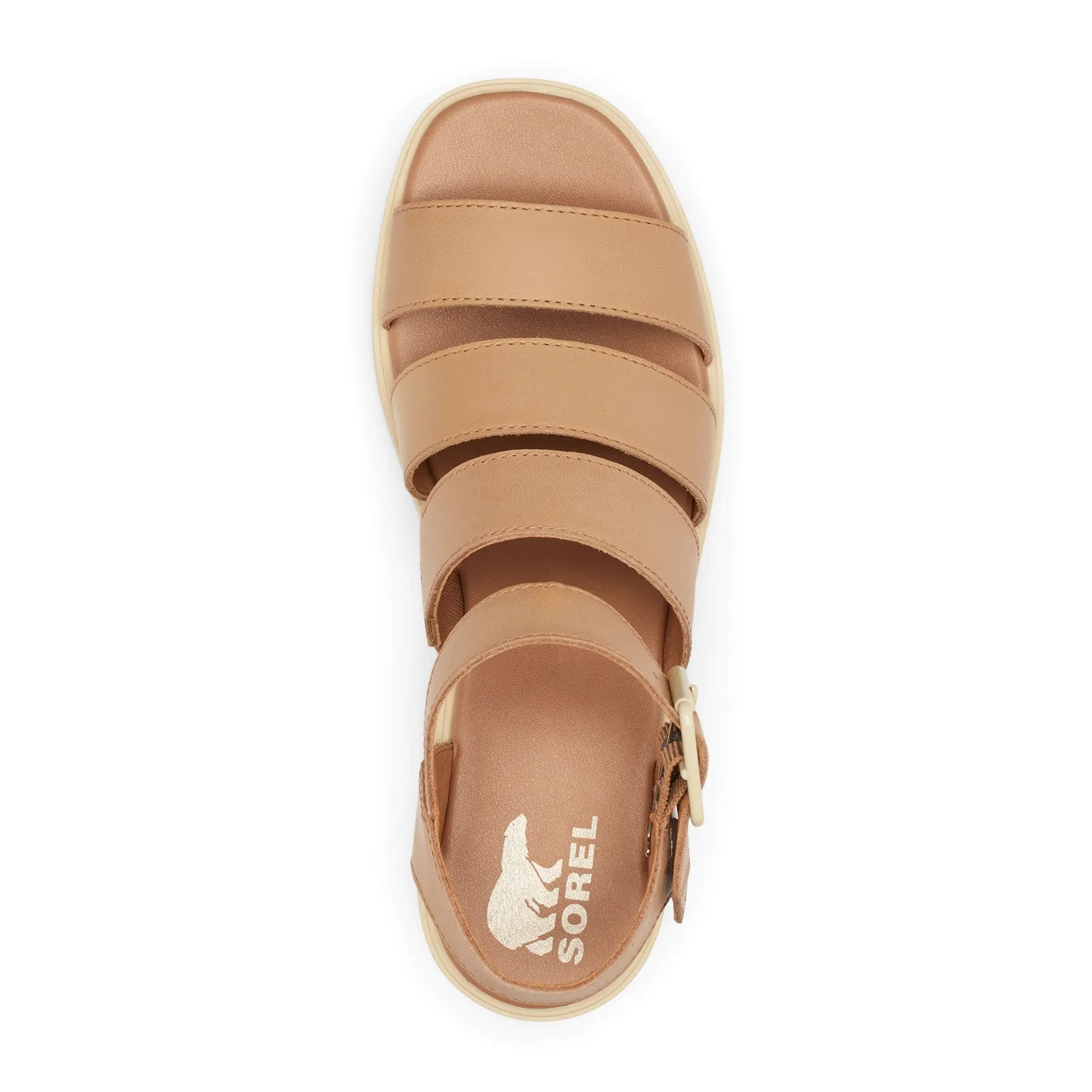Sorel Joanie III Ankle Strap Wedge Sandal (Women) - Honest Beige/Chalk