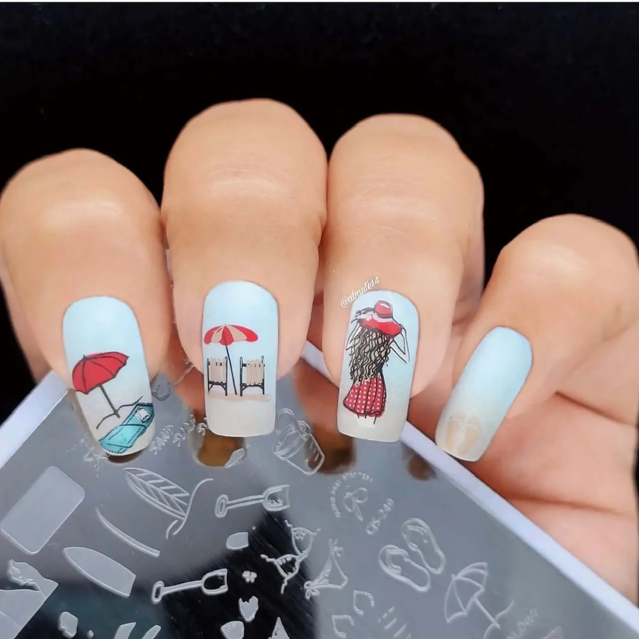 This Way to the Beach (CjS-249) Steel Nail Art Layered Stamping Plate