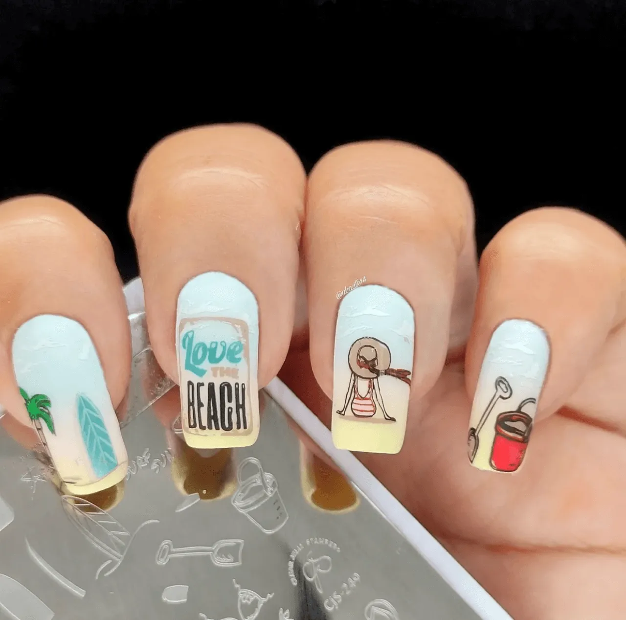 This Way to the Beach (CjS-249) Steel Nail Art Layered Stamping Plate