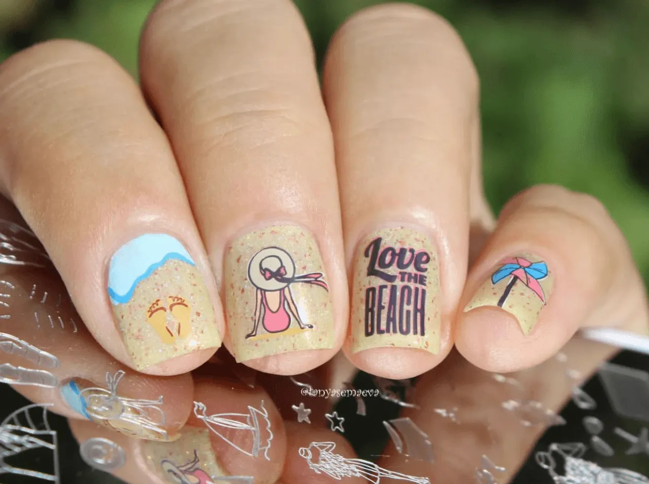 This Way to the Beach (CjS-249) Steel Nail Art Layered Stamping Plate