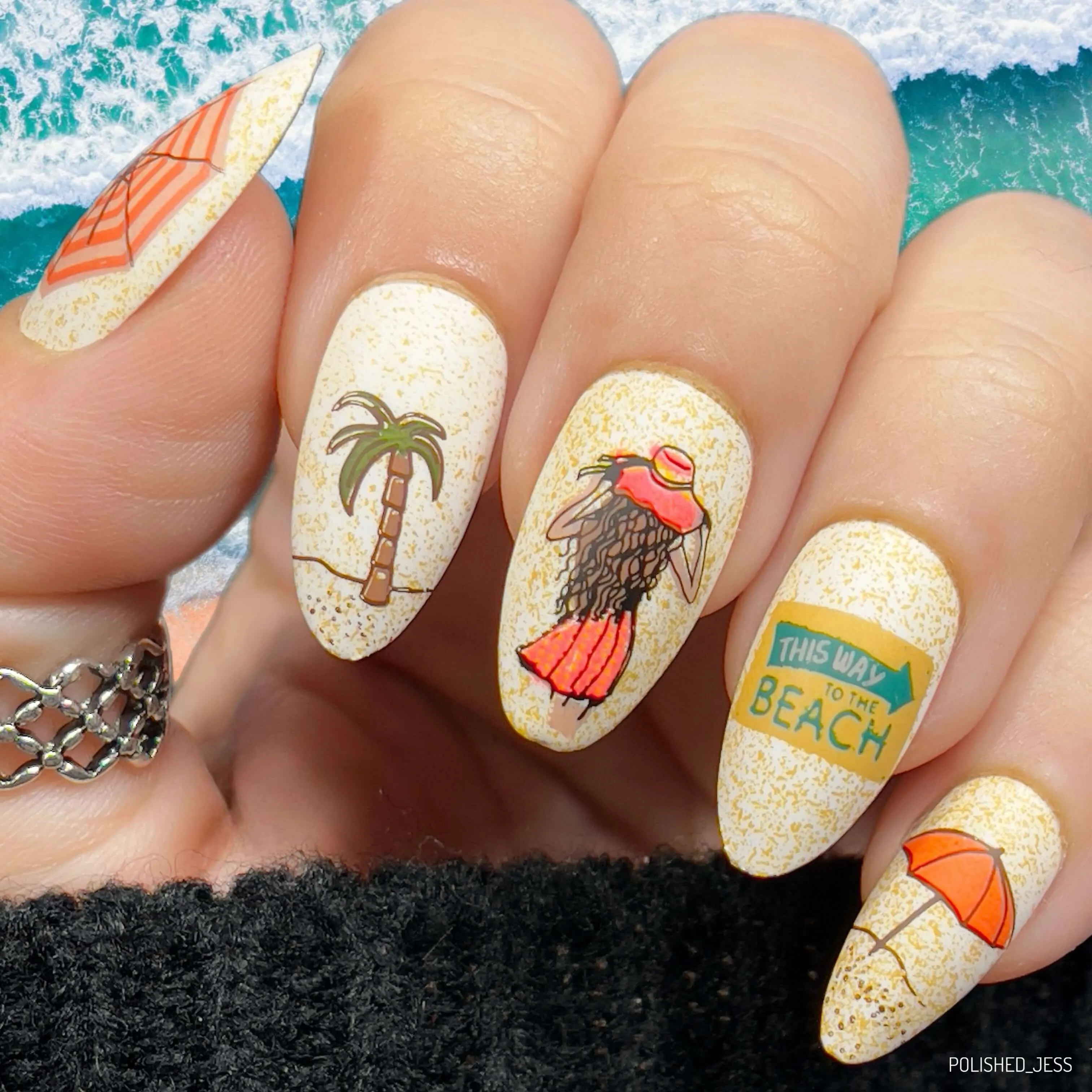 This Way to the Beach (CjS-249) Steel Nail Art Layered Stamping Plate