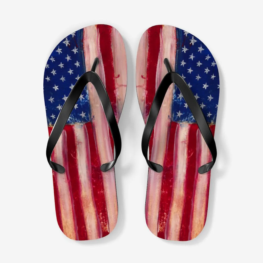 US Flag Flip Flops