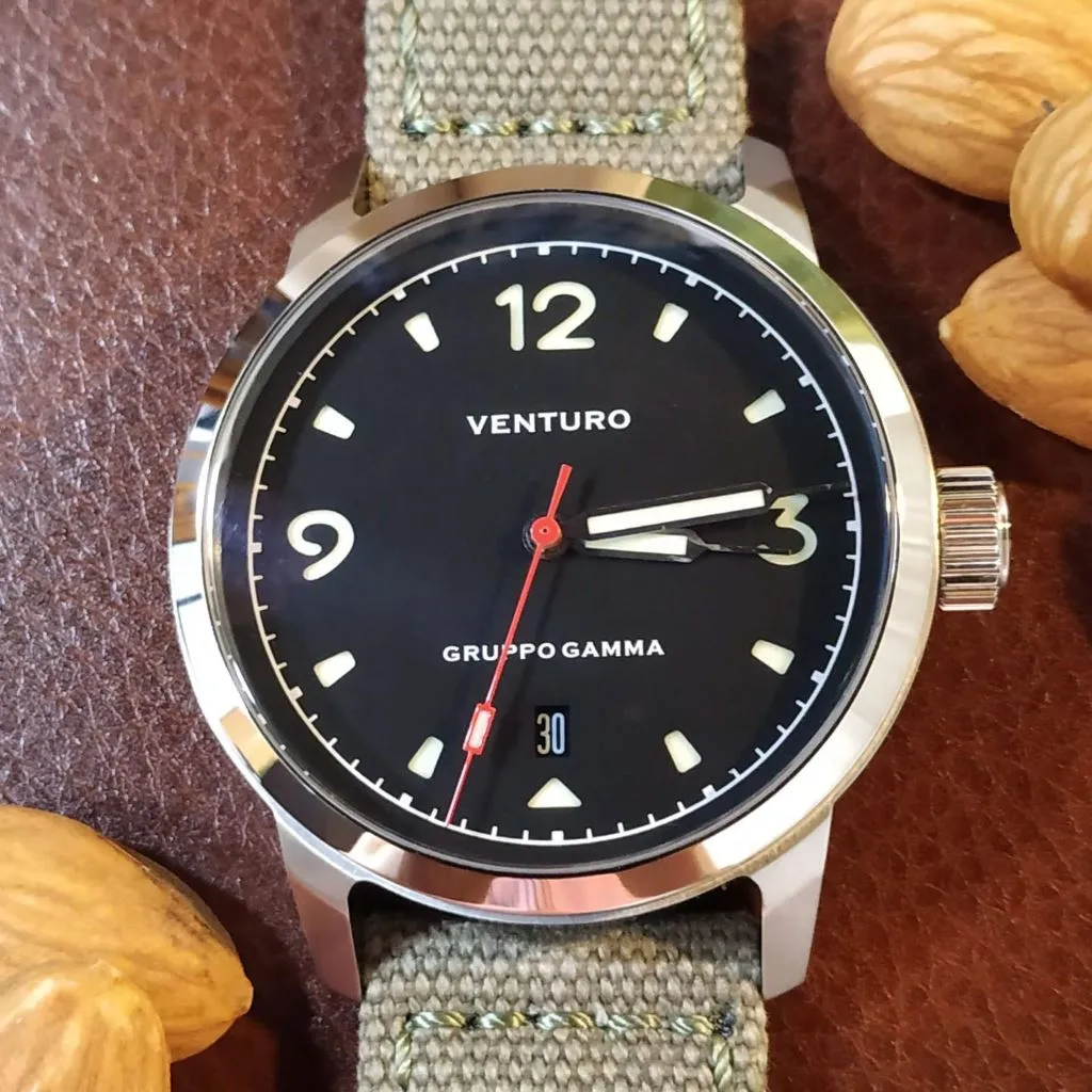 Venturo Field Watch #1 by&nbsp;Gruppo&nbsp;Gamma - Black&nbsp;Dial