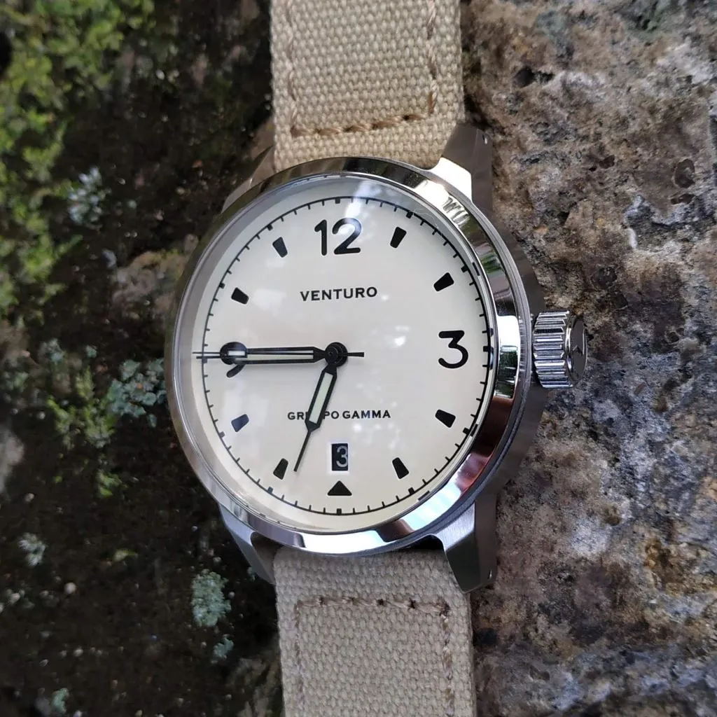 Venturo Field Watch #1 by&nbsp;Gruppo&nbsp;Gamma - Cream&nbsp;Dial