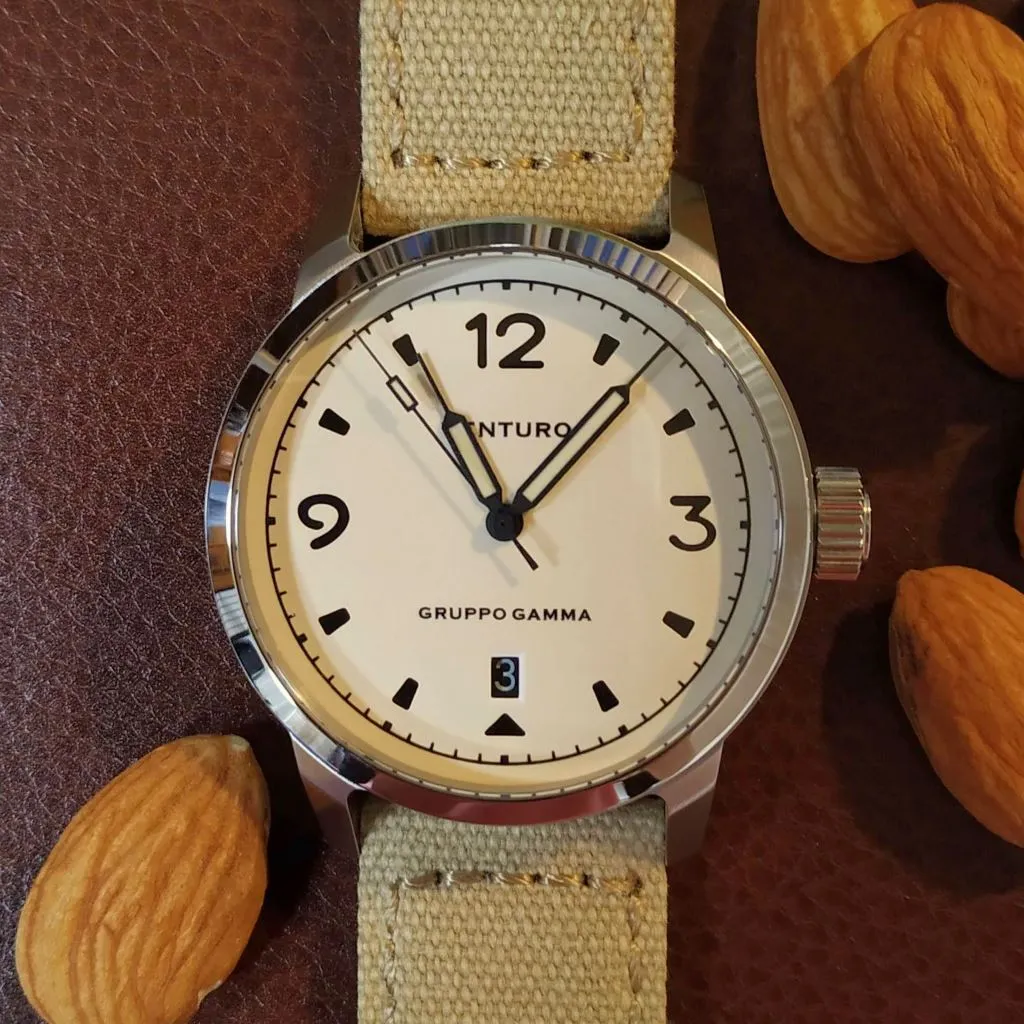 Venturo Field Watch #1 by&nbsp;Gruppo&nbsp;Gamma - Cream&nbsp;Dial