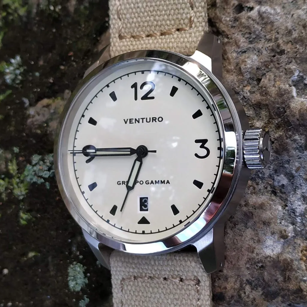 Venturo Field Watch #1 by&nbsp;Gruppo&nbsp;Gamma - Cream&nbsp;Dial
