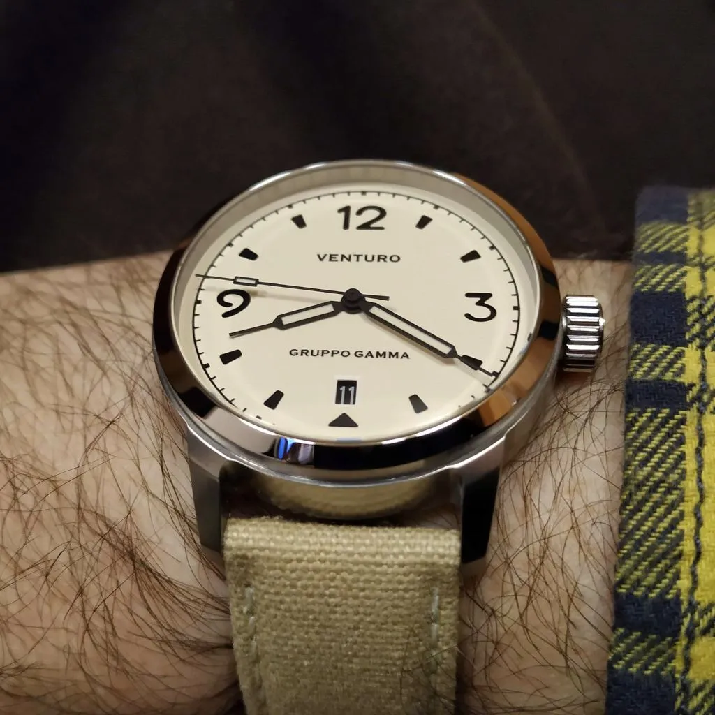 Venturo Field Watch #1 by&nbsp;Gruppo&nbsp;Gamma - Cream&nbsp;Dial
